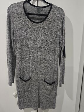 Quinn Heather Gray Long-Sleeve Knit Pocket Dress
